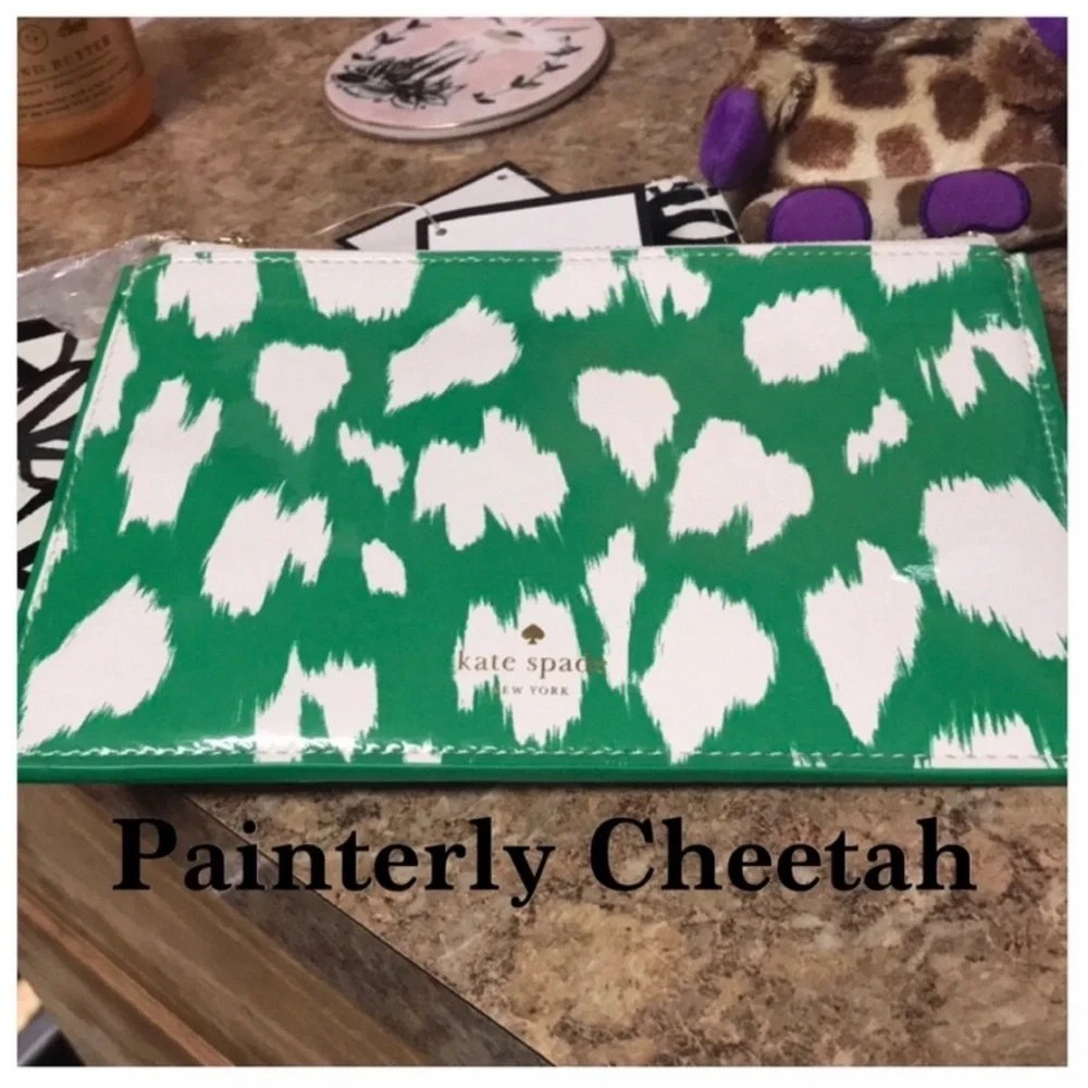 Kate Spade Pencil Pouch in Painterly Cheetah Ikat Green